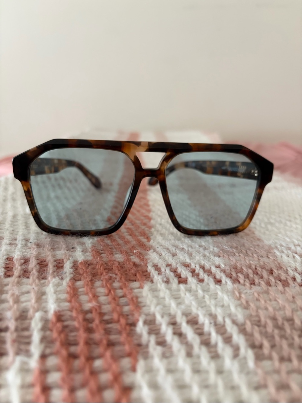 Quay Australia Tortoiseshell Frame Sunglasses with Blue Tinted Lenses